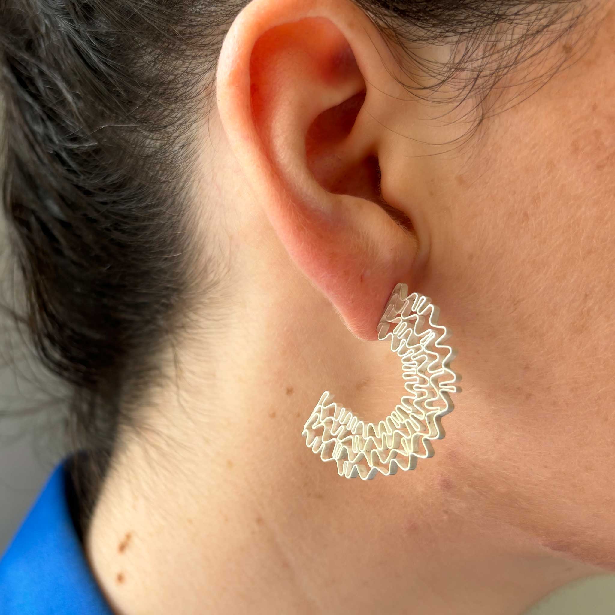 Arch Earrings in Folded and Formed Silver Wire